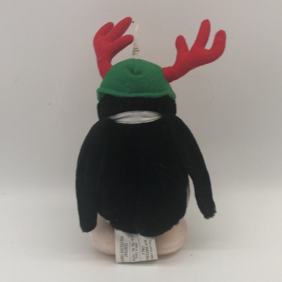 Vintage OPUS Christmas Plush with Reindeer Antlers - Opus n' Bill - 8 Inches - Picture 4 of 4